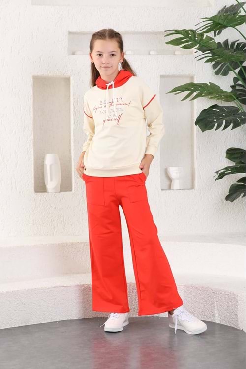 Beauty Slaş Kız Çocuk İkiiplik Kapşonlu Eşofman MNK0395