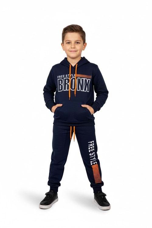 Bronx Şardonlu Lacivert İkiiplik Eşofman Takım MNK0459