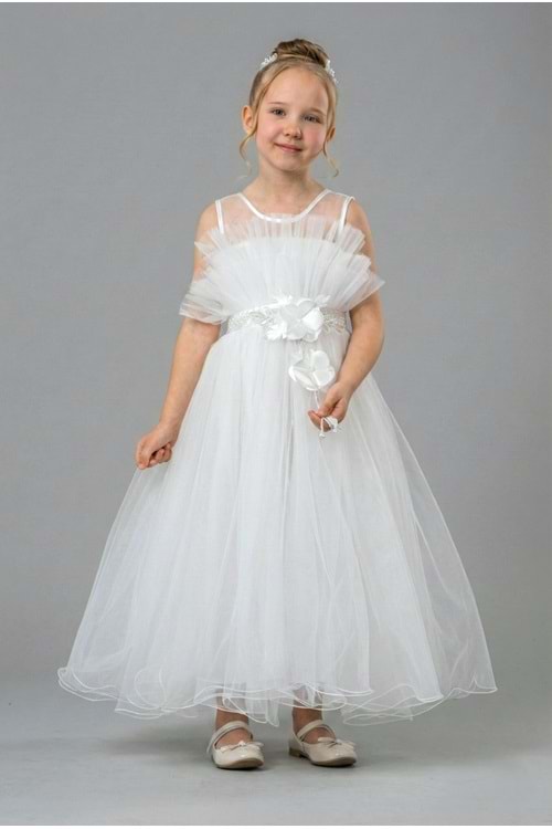 Kız Çocuk Robası Katlı Özel Gün Abiye Elbise MNK0475