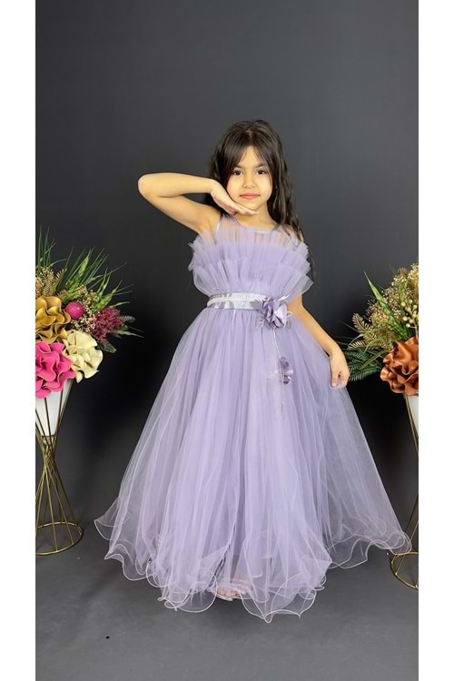 Kız Çocuk Robası Katlı Özel Gün Abiye Elbise MNK0475