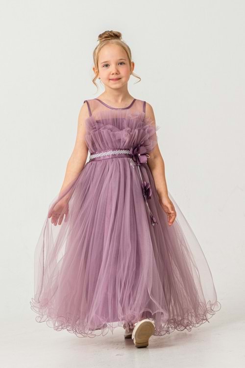 Kız Çocuk Robası Katlı Özel Gün Abiye Elbise MNK0475