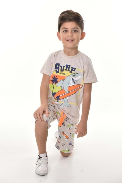 Sörfçü Balık Şortlu Erkek Çocuk Takım MNK0496