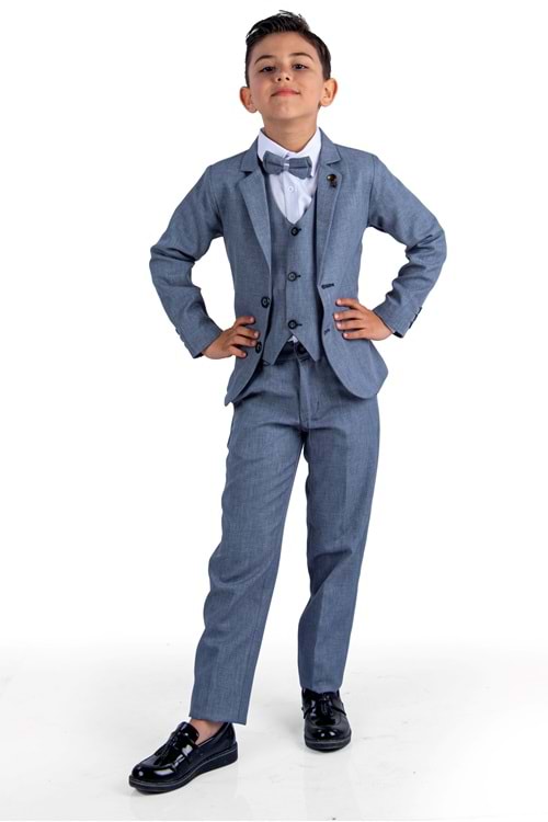 Broşlu Damatlık Ceketli Yelekli Gömlekli Takım Elbise MNK0511