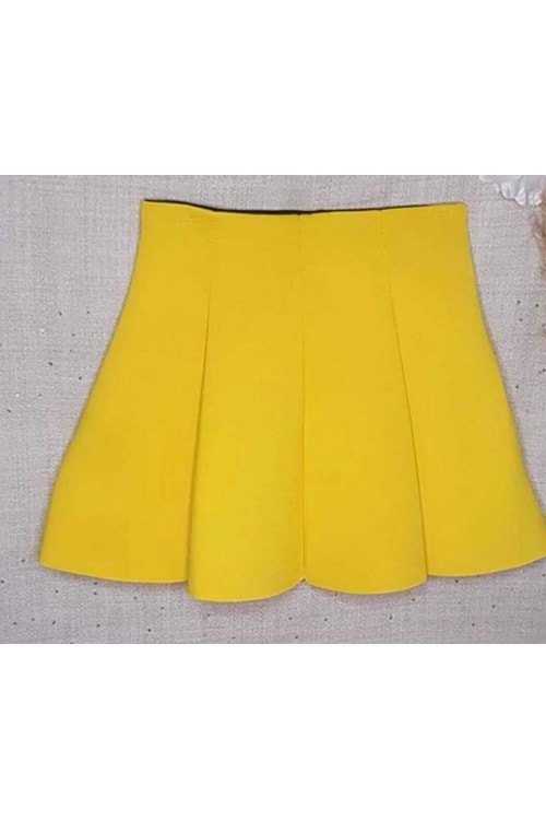 Parçalı Scuba Kumaş 23 Nisan Kız Çocuk Etek MNK0566