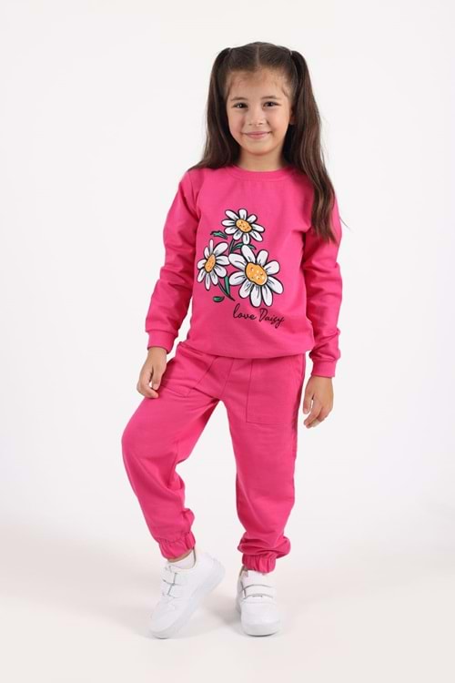 Papatya Motif Kız Çocuk Eşofman MNK0620