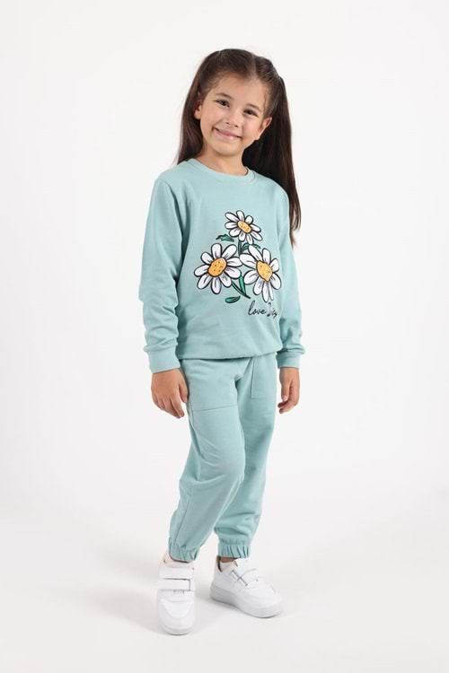 Papatya Motif Kız Çocuk Eşofman MNK0620