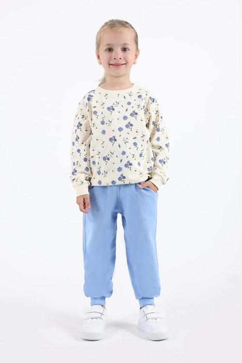 Çiçek Mevsimi Motif Kız Çocuk Eşofman MNK0622