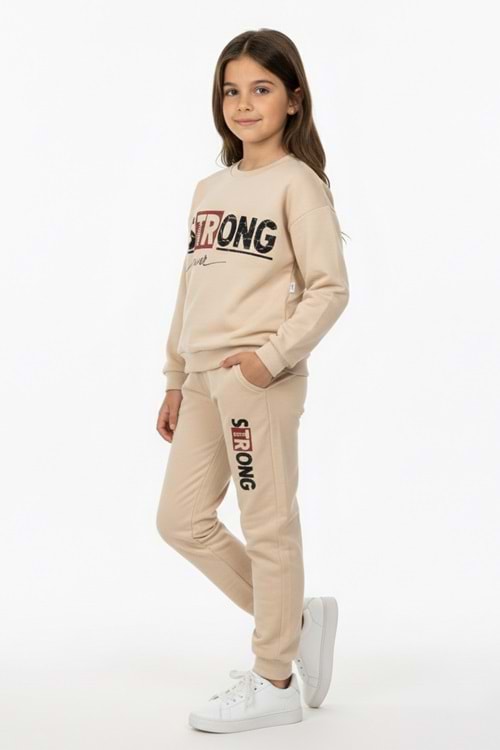 Strong Motif Kız Çocuk Eşofman MNK0625