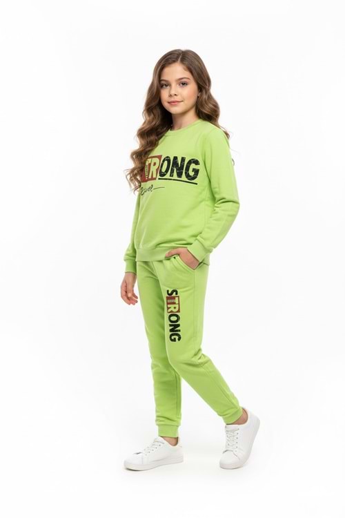 Strong Motif Kız Çocuk Eşofman MNK0625