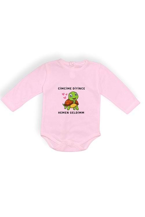 Cimcime Diyince Hemen geldimm Baskılı Bebek Body Zıbın Çıtçıtlı Badi