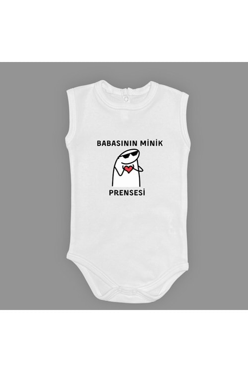 Babasının Minik Prensesi Baskılı Bebek Body Zıbın Çıtçıtlı Badi