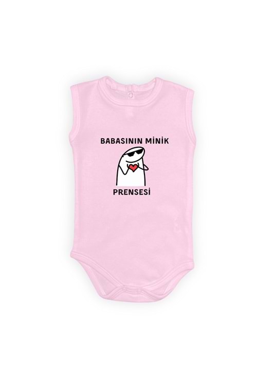Babasının Minik Prensesi Baskılı Bebek Body Zıbın Çıtçıtlı Badi