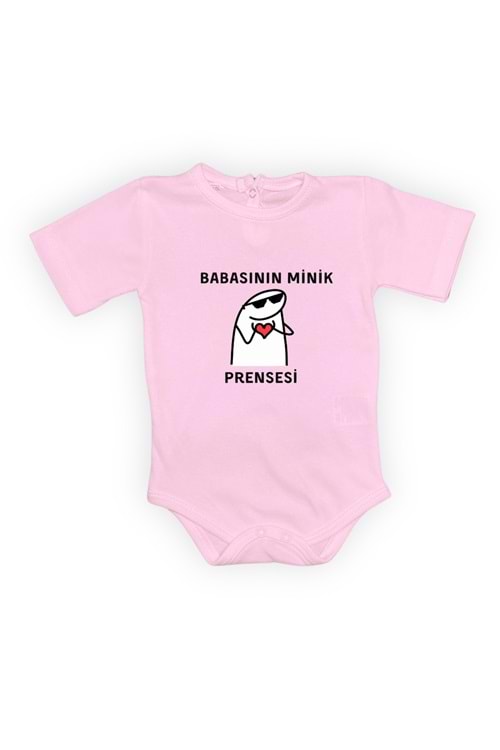 Babasının Minik Prensesi Baskılı Bebek Body Zıbın Çıtçıtlı Badi