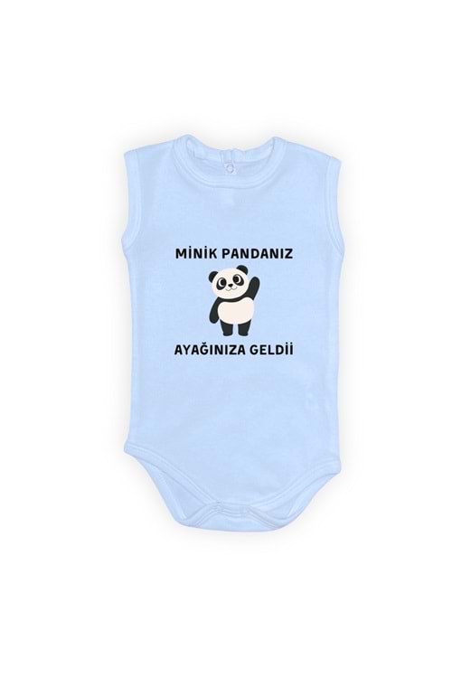 Minik Pandanız Ayağınıza Geldii Baskılı Bebek Body Zıbın Çıtçıtlı Badi