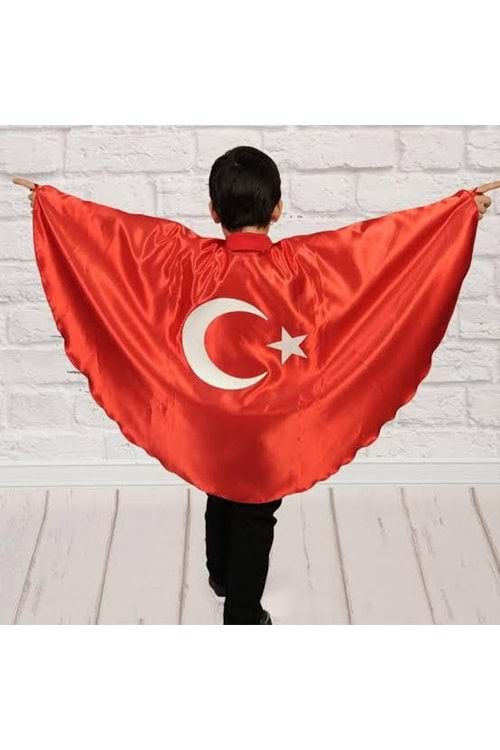 Türk Bayraklı Pelerin Gösteri Kostümü MNK0651