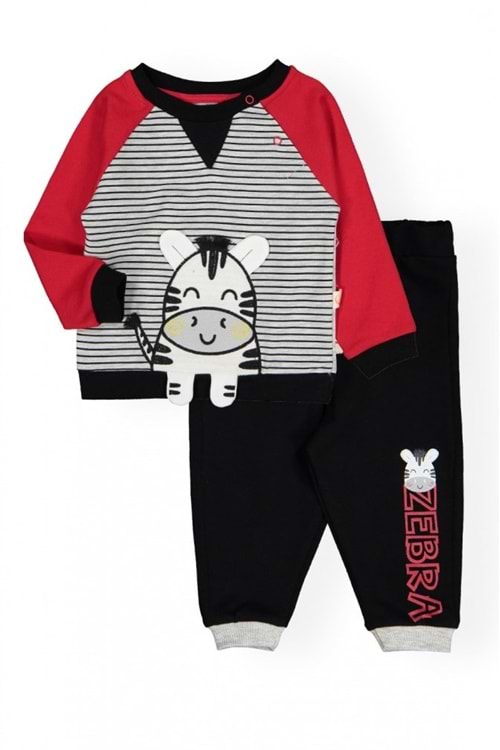 İçi Polarlı Zebra Motif Erkek Bebek Takım