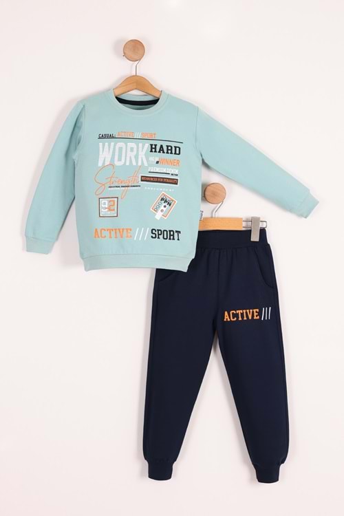 Work Baskılı Erkek Çocuk Eşofman MNK3112
