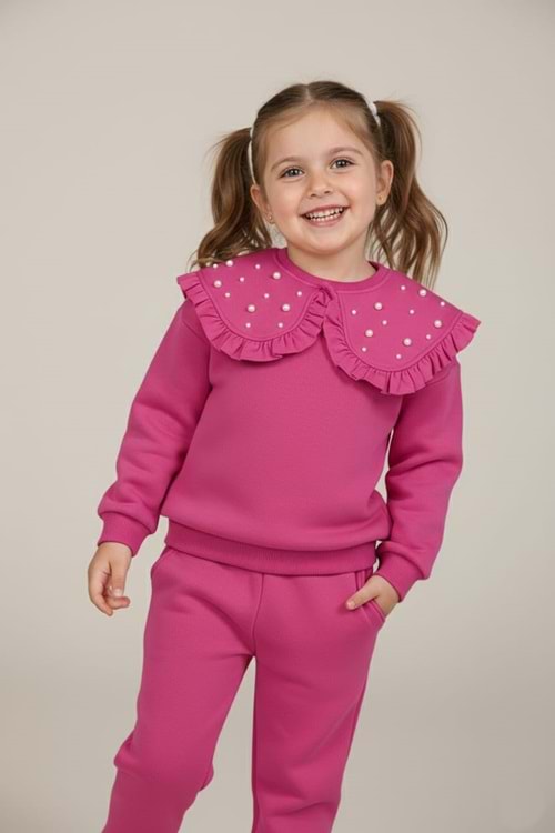 3iplik İçi Polarlı incili Kız Çocuk Eşofman MNK414418