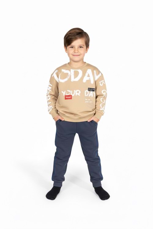 3iplik İçi Polarlı Çocuk Eşofman MNK415169