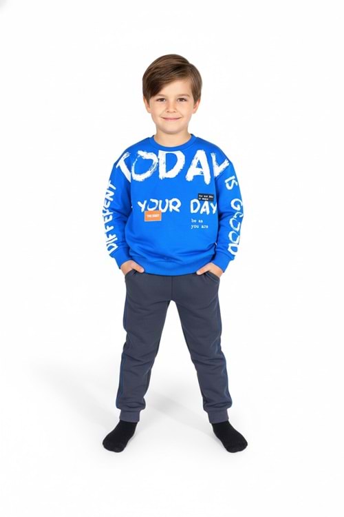 3iplik İçi Polarlı Çocuk Eşofman MNK415169