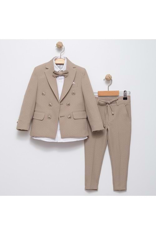 Çizgili Spor Çocuk Ceket, Tişört , Jogger Pantolonlu Takım MNK5695