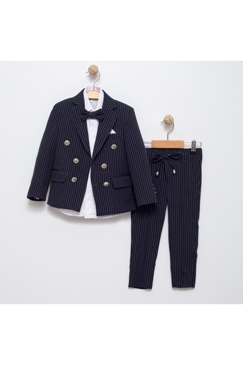 Çizgili Spor Çocuk Ceket, Tişört , Jogger Pantolonlu Takım MNK5695