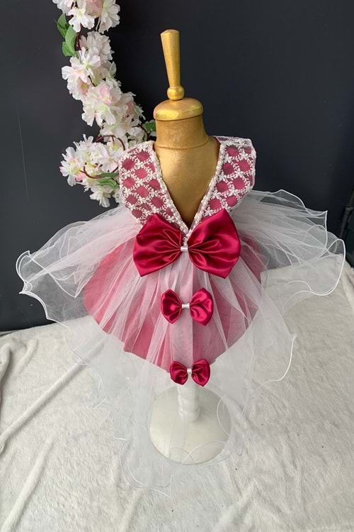 Sırt Fiyonklu Kız Bebek Mevlütlük Elbise PNPN147