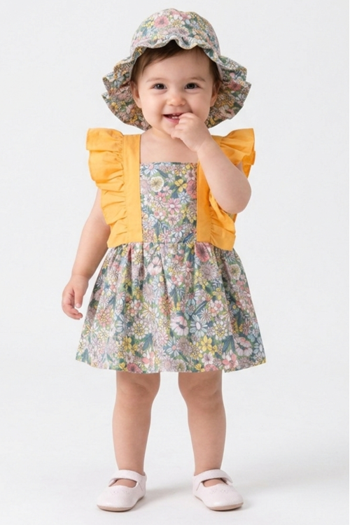 Kız Bebek Pamuklu Çıtır Bebek Elbise TF7313