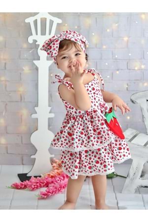 Mnk Çantalı Çilek Elbise