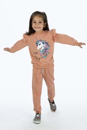 Kız Çocuk Boynuzlu At Eşofman Takımı