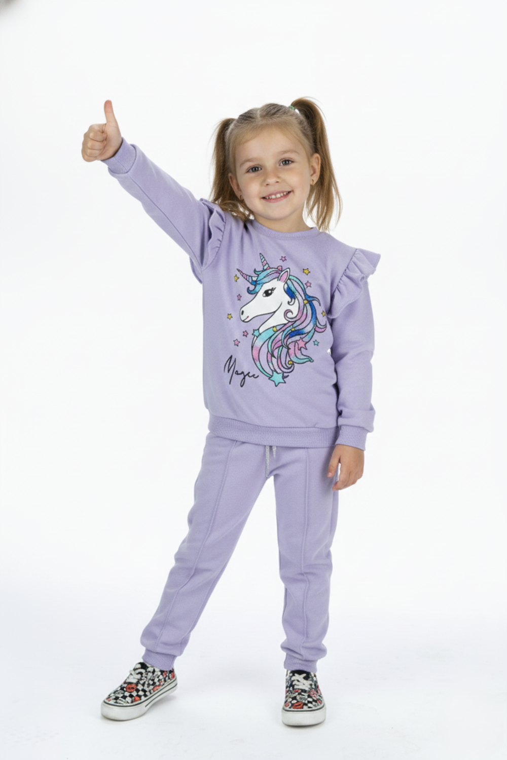 Kız Çocuk Boynuzlu At Eşofman Takımı