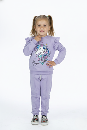 Kız Çocuk Boynuzlu At Eşofman Takımı