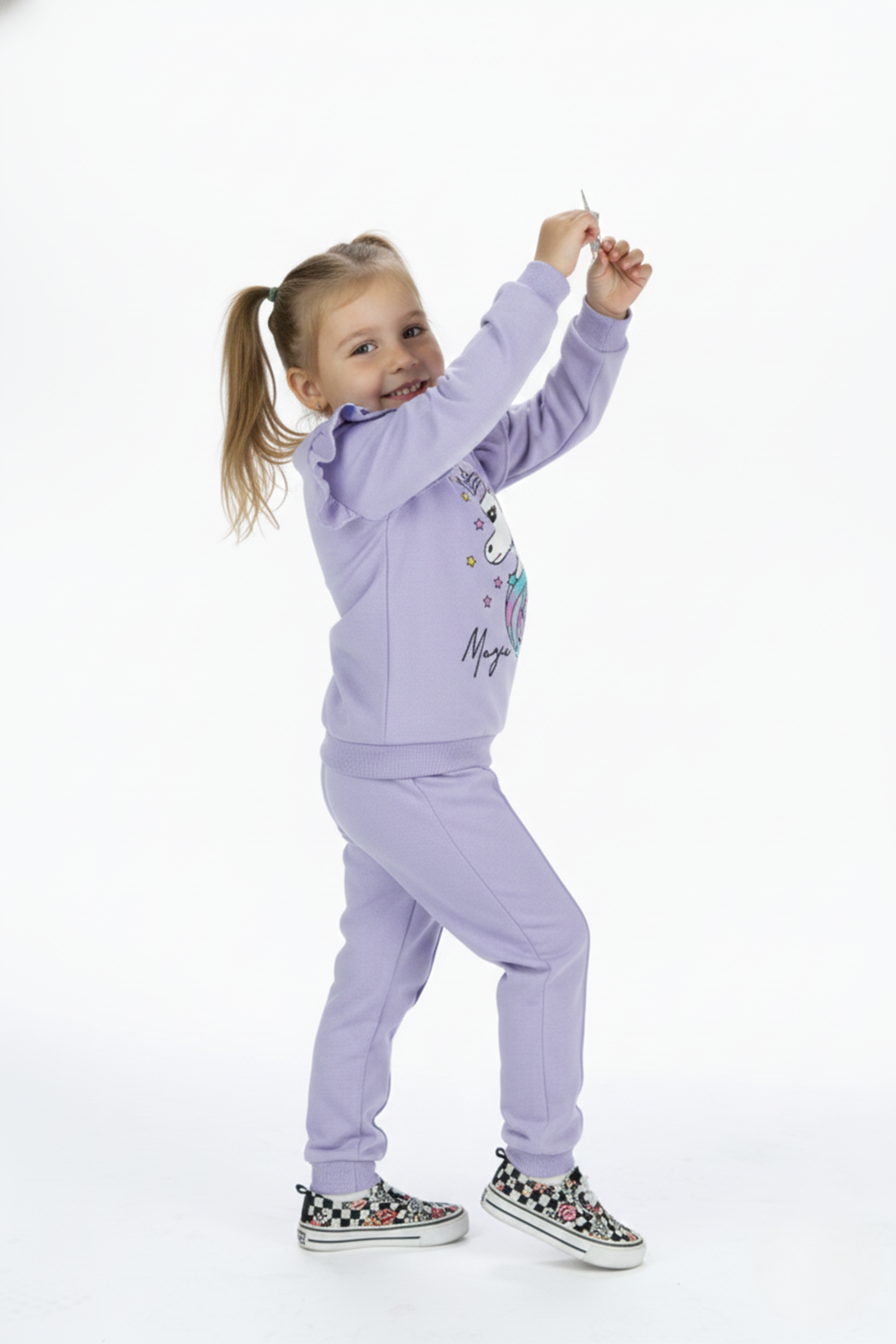 Kız Çocuk Boynuzlu At Eşofman Takımı