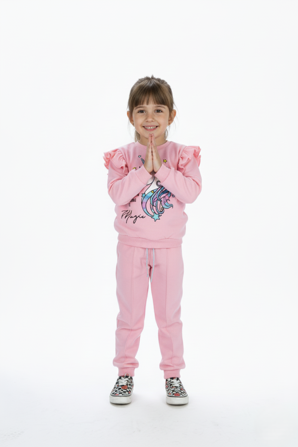 Kız Çocuk Boynuzlu At Eşofman Takımı