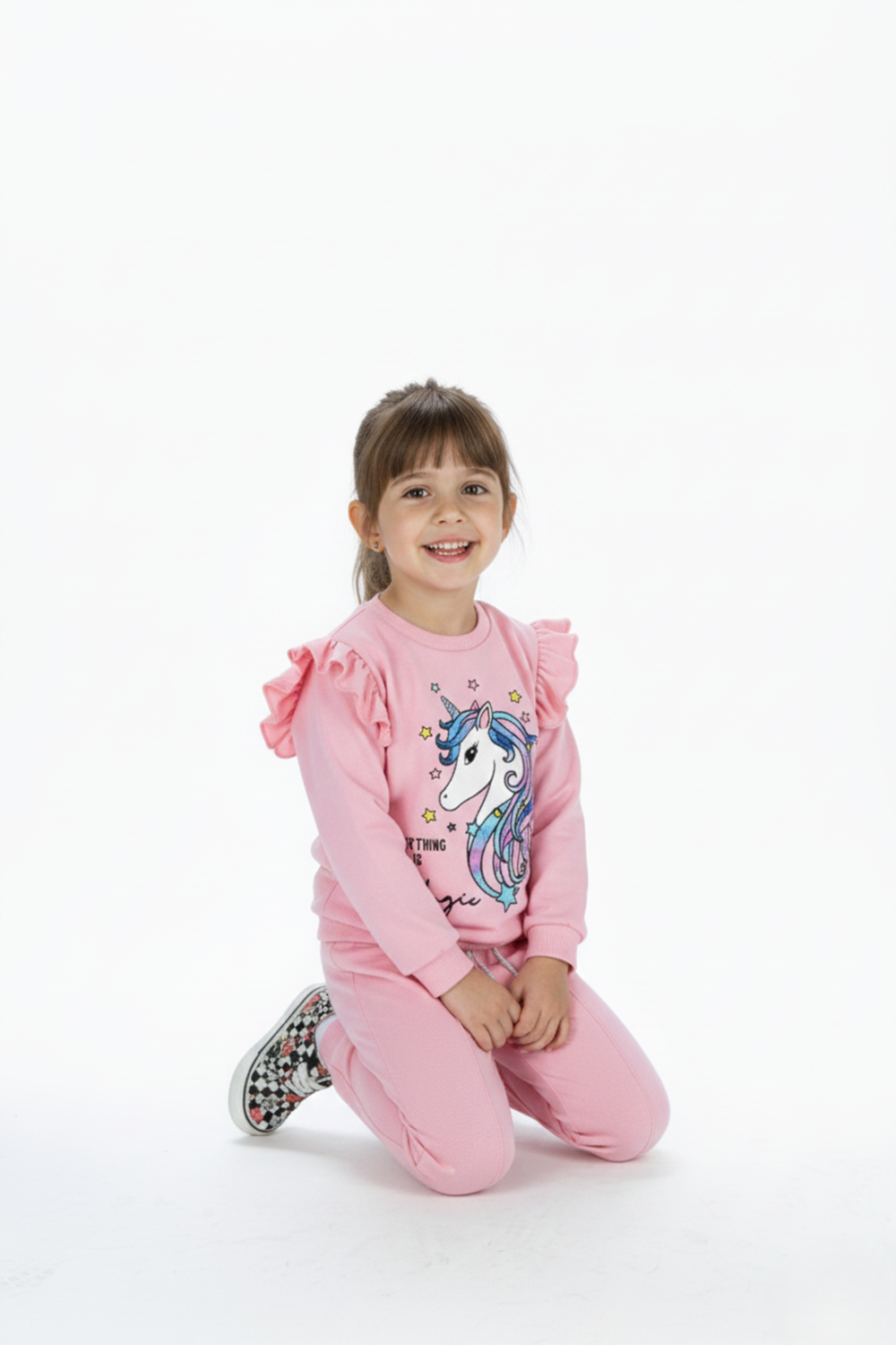 Kız Çocuk Boynuzlu At Eşofman Takımı