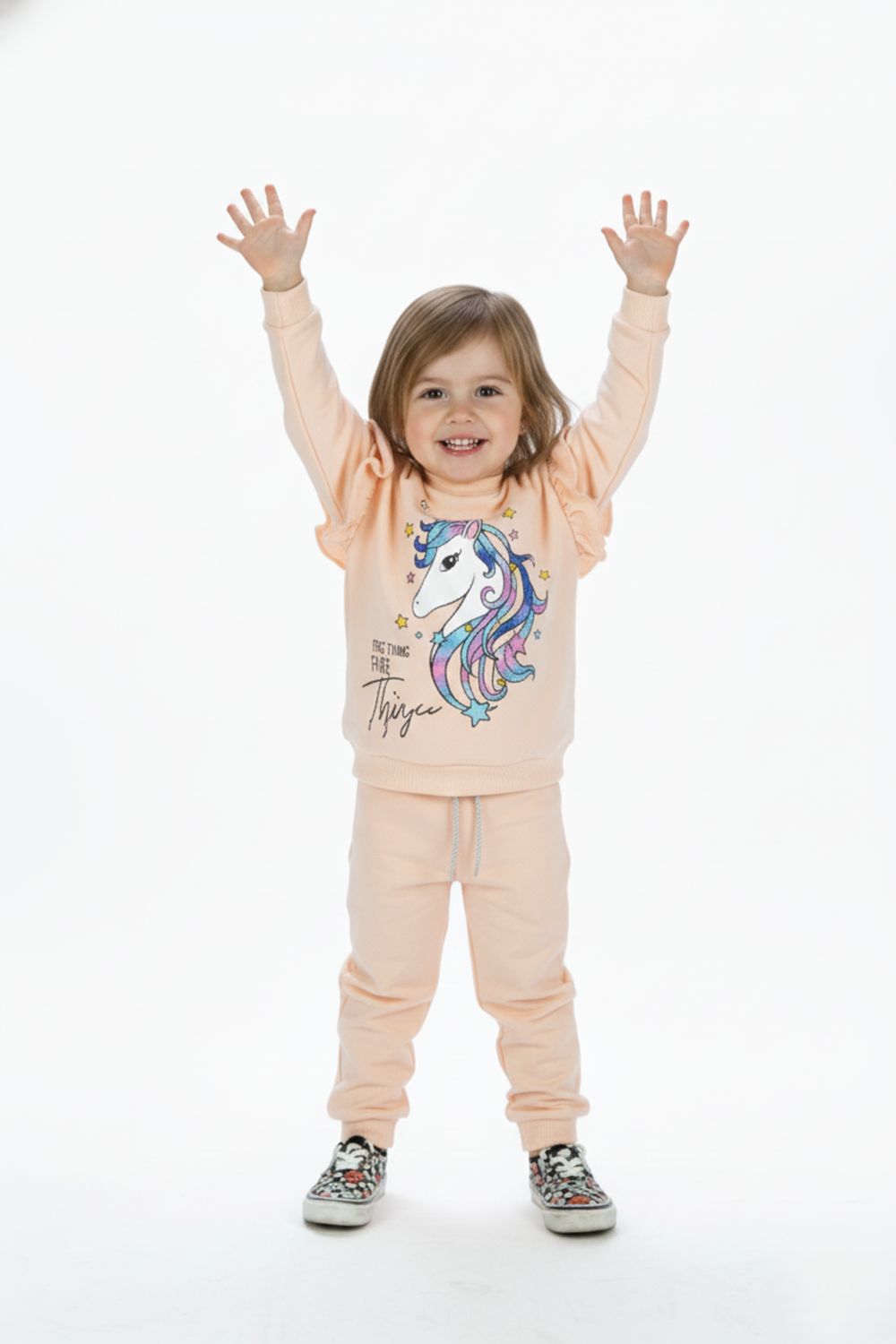 Kız Çocuk Boynuzlu At Eşofman Takımı