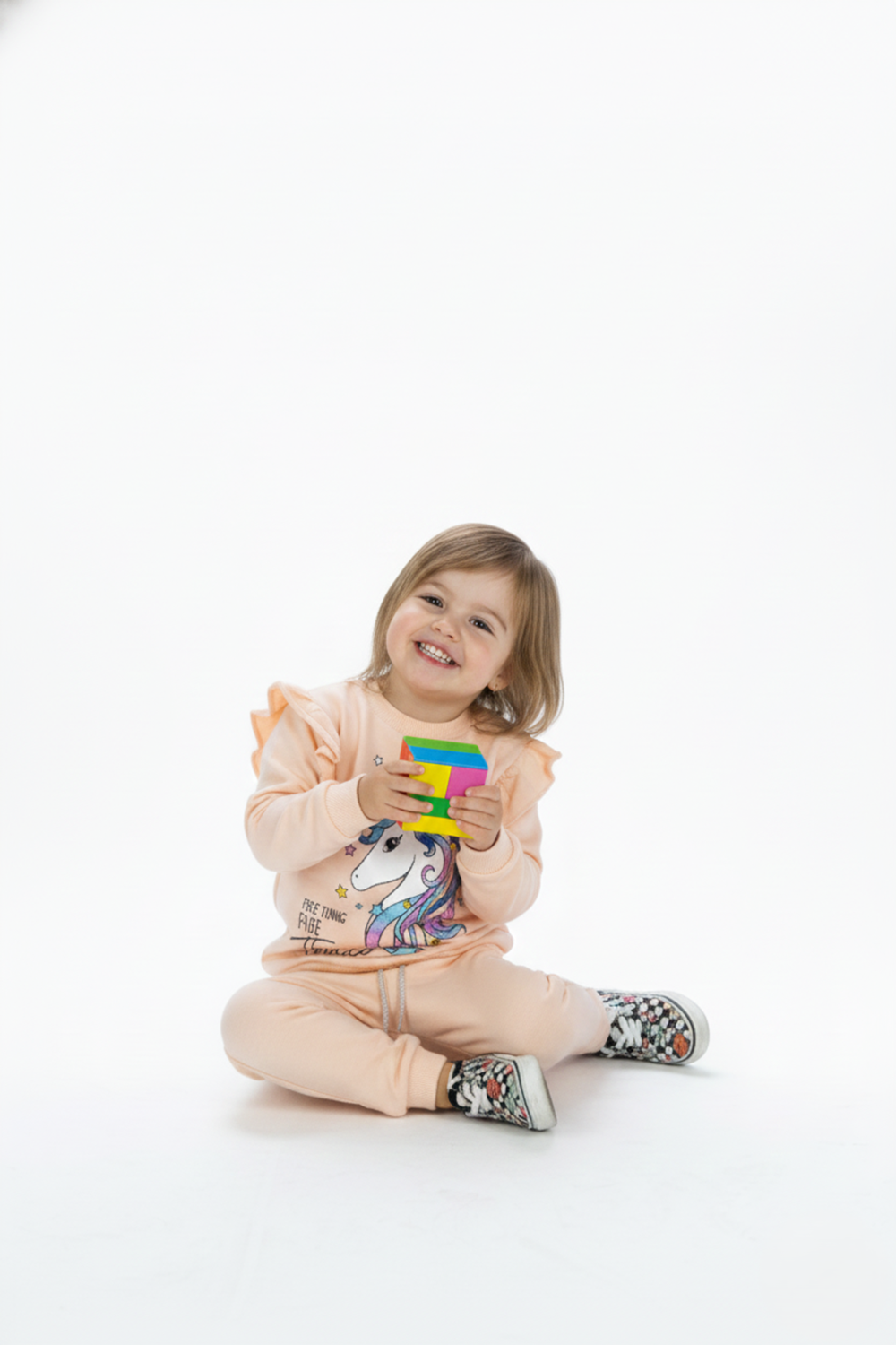 Kız Çocuk Boynuzlu At Eşofman Takımı