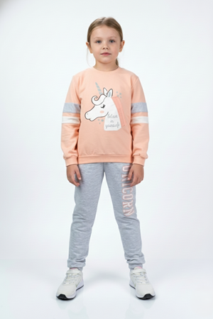 Kız Çocuk Boynuzlu At Eşofman Takımı