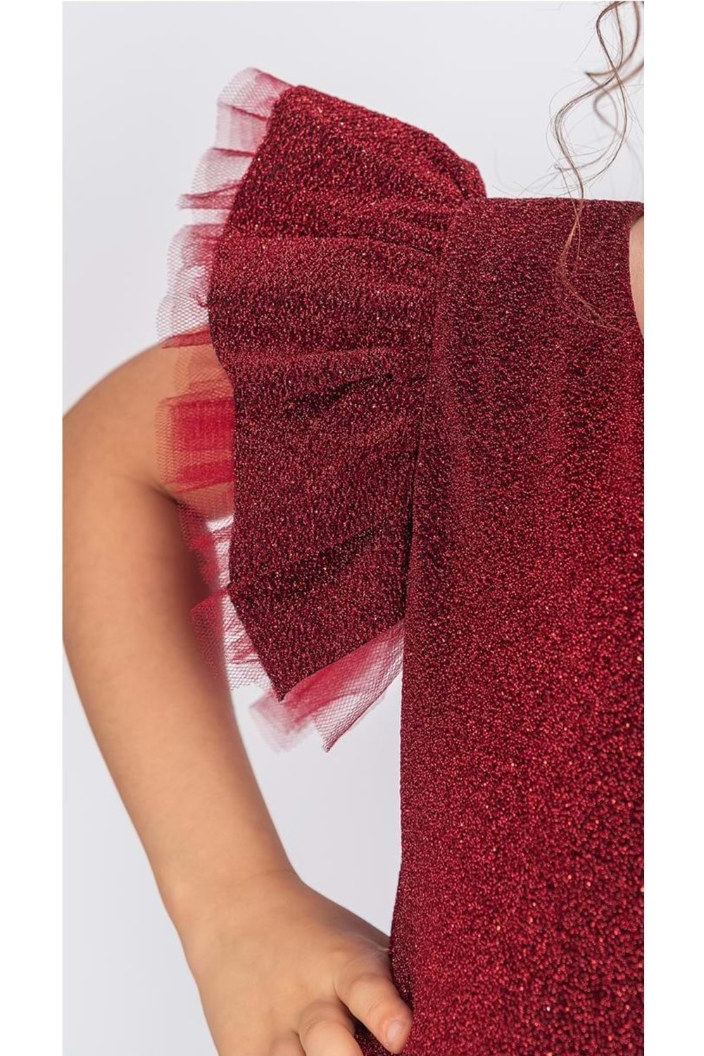 Simli Şanzelize Kız Çocuk Abiye Elbise M00669