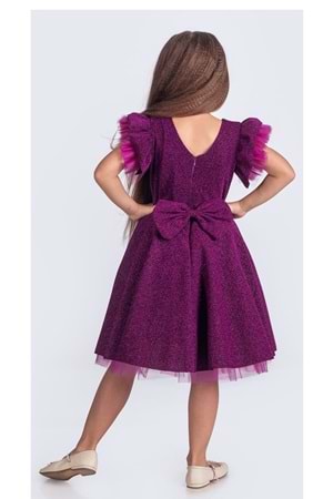 Simli Şanzelize Kız Çocuk Abiye Elbise M00669