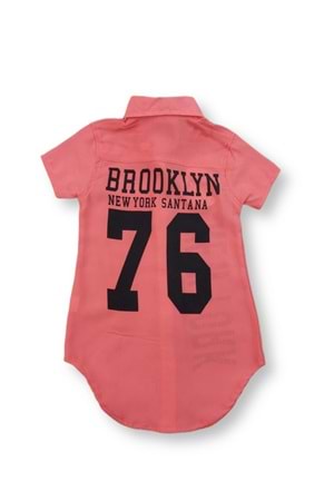 Brooklyn 76 Şifon Sırt Baskılı Kız Gömlek M00676