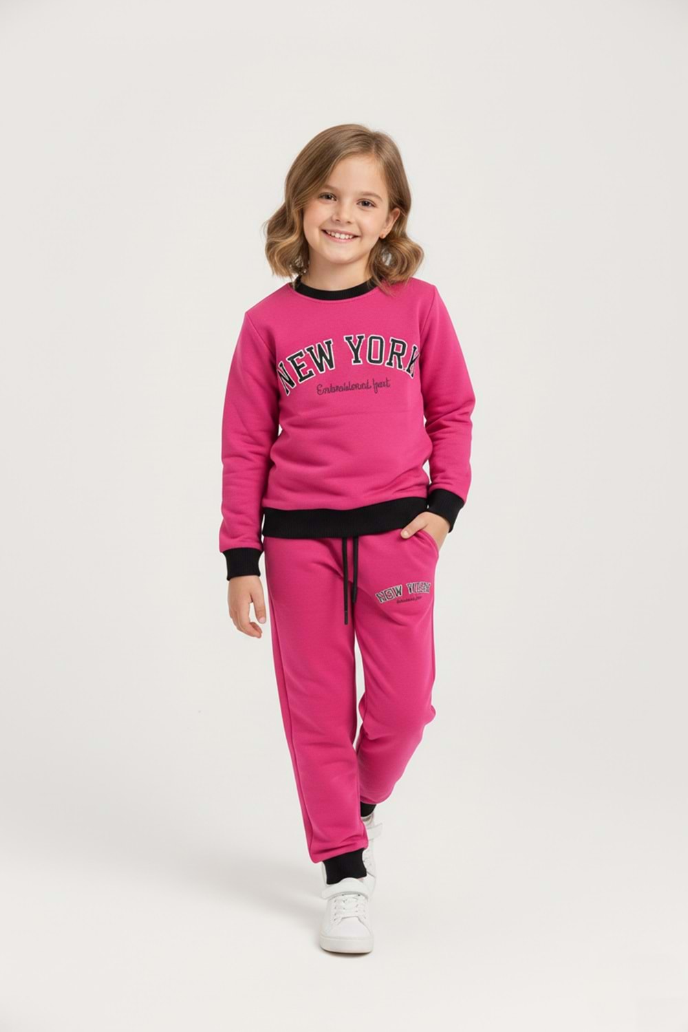 New York Baskılı Kız Çocuk Eşofman M00693