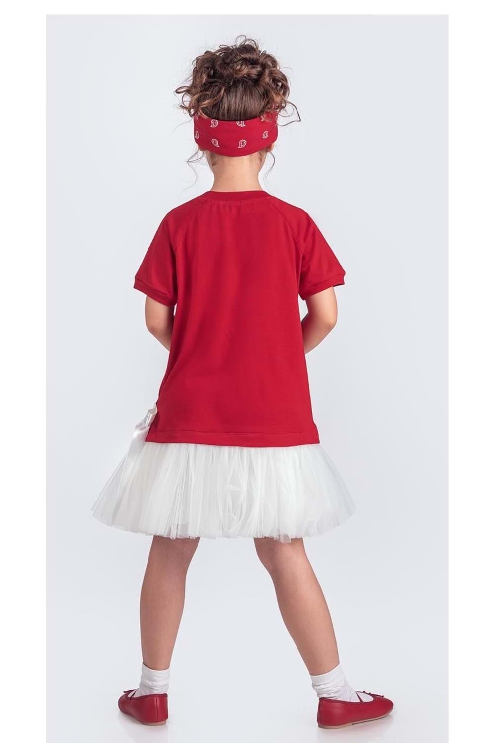 Tütü Etekli Yazlık Penye Kız Çocuk Spor Elbise M00703