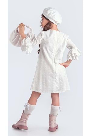 Miss Clarice Kız Çocuk Fransız Bere, Çanta, Çorap Ve Elbise Takım M00704