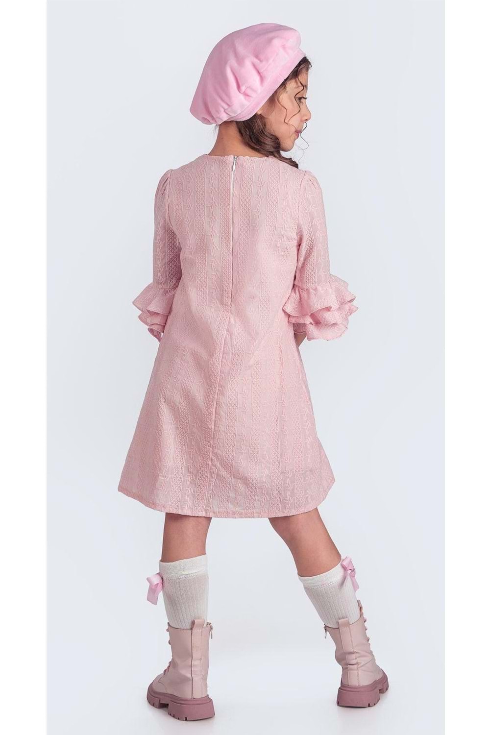 Miss Clarice Kız Çocuk Fransız Bere, Çanta, Çorap Ve Elbise Takım M00704