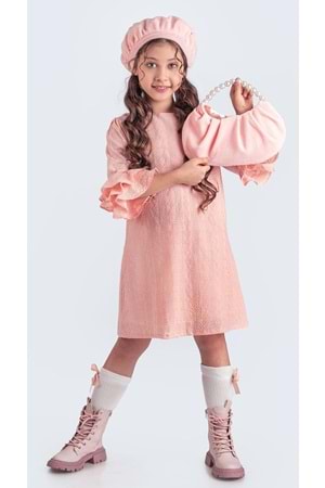 Miss Clarice Kız Çocuk Fransız Bere, Çanta, Çorap Ve Elbise Takım M00704