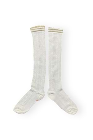 Kız Çocuk Desenli Diz Altı Çorap M00709