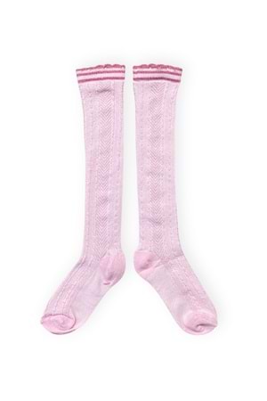 Kız Çocuk Desenli Diz Altı Çorap M00709