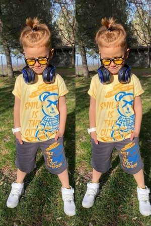 Baskılı Erkek Çocuk Tişört Şortlu Takım M00715