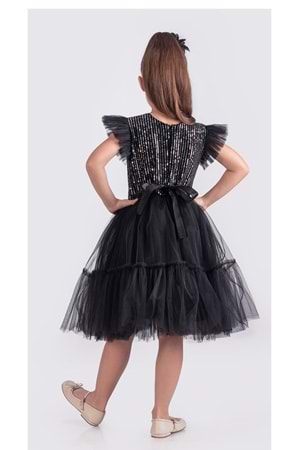 Pul Payet Katkat Tütü Etekli Kız Çocuk Elbise M00722